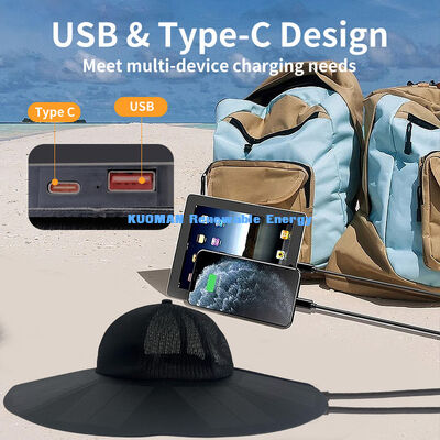 Solarpanel Power Hut Neues faltbares tragbares wiederaufladbares Solarhut Camping Energie Ladegerät Hut