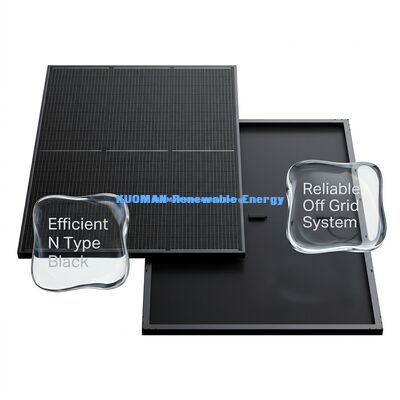 N-Typ Solarpanel Schwarz 415W mit 22% Wirkungsgrad und eloxiertem Aluminiumrahmen