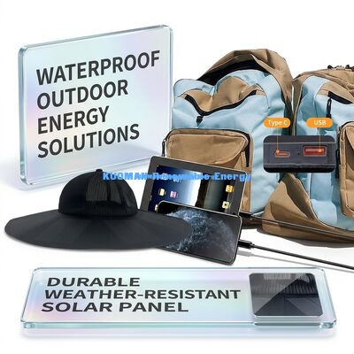 Faltbare tragbare Solar-Kappe mit 22% Effizienz und 13W Leistung - Wiederaufladbare Solar-Mütze mit USB-A und Typ-C Ausgang