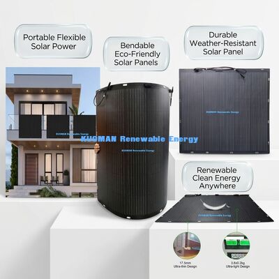 100W IP68 Wasserdicht 360° Biegsames Flexibles Solarpanel für Dächer und Boote mit FCC-Zertifizierung