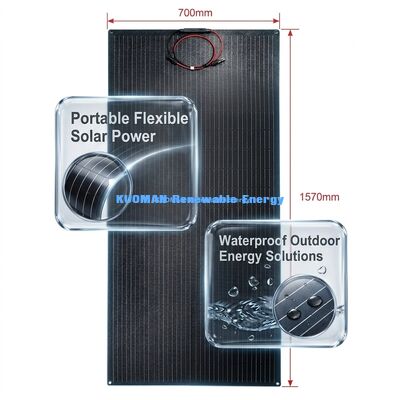 200W IP68 Wasserdichtes 360° biegbares flexibles Solarpanel für erneuerbare Energien