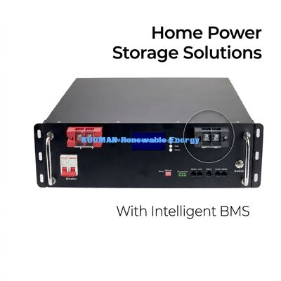 KM 48V 100Ah LiFePO4 Batterie-Rack-Modul mit 8000 Tiefenzyklen, 51.2V Nennspannung und 100Ah Kapazität