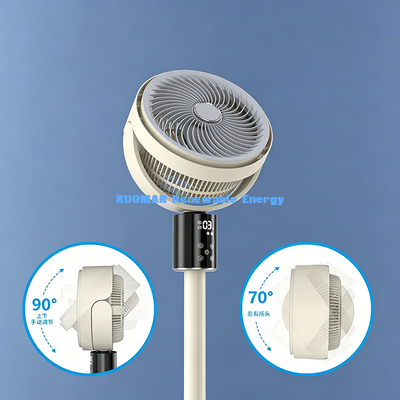 Ruhiger stehender Luftkreislaufventilator, 70° Weitwinkel-Oszillationsschreibtischboden Dual Turboventilator