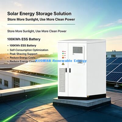 107.52KWh Integriertes ESS-Energiespeicherschrank PV 50KWp Eingang für die Energieoptimierung gewerblicher Gebäude