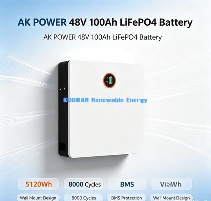 48V 100Ah Wandmontage Lithium-Eisenphosphat-Batterie CE UN38.3 Zertifiziert Weltweit Versand