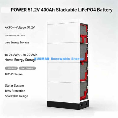 51.2V Stapelbare LiFePO4 Batterie 10,24kWh  30,72kWh