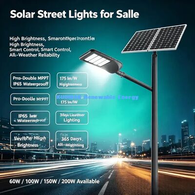 Industriepark Solarstraßenleuchte Parkplatz Außen LED Solarlampe