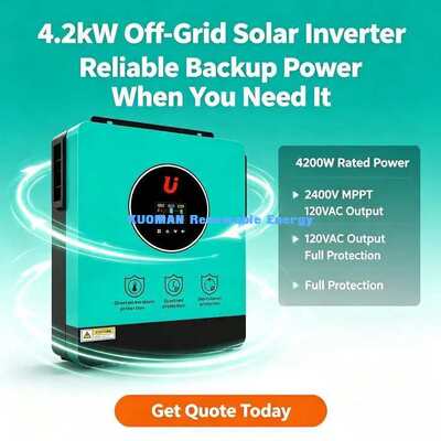 4200W MPPT Solar Hybrid Inverter 60-450VDC PV Input 120A Solar Charging Current