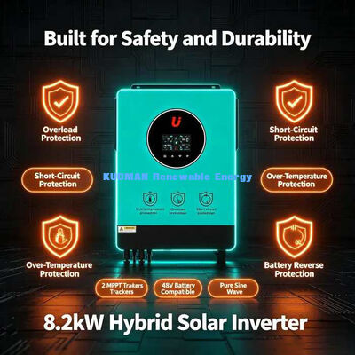Hohe Effizienz 98% Gleichstrom zu Wechselstrom 8,2 kW Hybrid-Solarumrichter Off-Grid Backup-Leistung