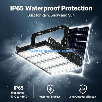 Multi-Winkel-Montage 200W Solar-LED-Flutlicht IP65 Staubdicht Wasserdicht Großflächen-Außenbeleuchtung