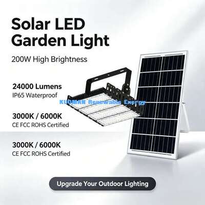 Kälte- & hitzebeständige 200W Solar-LED-Flutlicht -40℃~55℃ IP65 Außenbeleuchtung für Baustellen