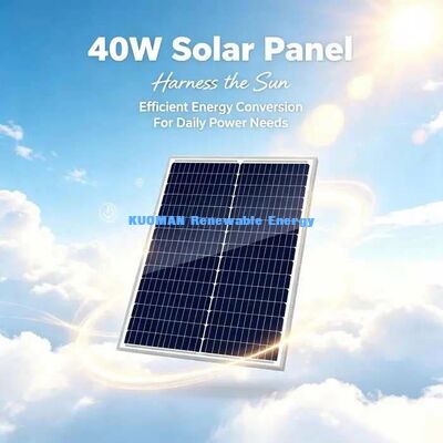 Wasserdichtes 40W Mono-Solarpanel mit robustem Aluminiumrahmen für den Garten