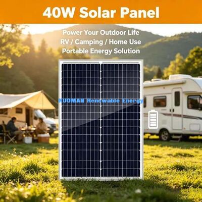 Leichtgewicht 40 W Monocrystalline Solarpanel Einfach zu installieren 12 V Off-Grid-Ladegerät