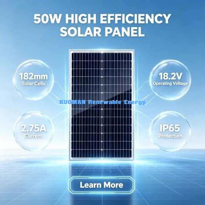 Tragbares 50-Watt-monokristallines Solarpanel mit Kabel in Sonderlänge und MC4-Solarstecker