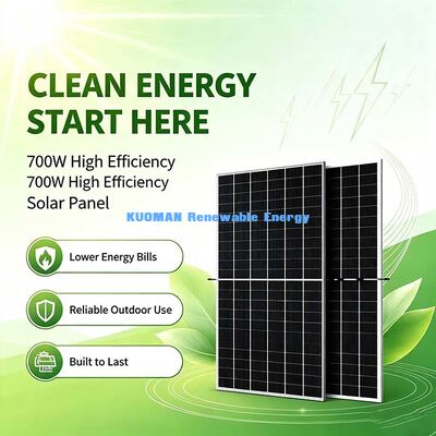 Off-Grid 700W monokristallines bifaziales Solarpanel, Stromversorgung bei Morgendämmerung und bewölktem Wetter