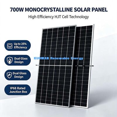 Landwirtschaftliche Solarfarm 700 Watt Bifacial Panel, verbesserte Rückseite Energiegewinn
