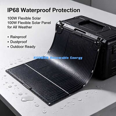 105W schwarzes PET-Flexibles Solarpanel, hocheffizientes Solarmodul für Balkon, Wohnwagen und Überland