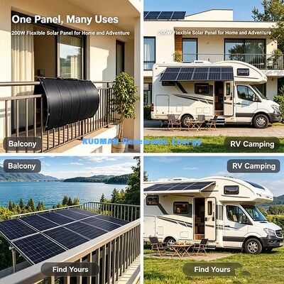 200 Watt Anti-Aging Flexible Solar Panel, 23% Effizienz Wasserdichtes Biegbares Solar-Kit für Wohnmobil-, Yacht- und Balkonprojekte