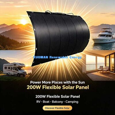 200 Watt flexibles Solarpanel mit MC4-Anschluss, wasserdichtes dünnes Solarmodul für Wohnwagen, Yachten, Balkon-Solarinstallation