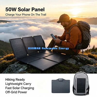 Kompaktes faltbares 50W Solar-Ladegerät, optional mit Carbonfaser für Outdoor-Abenteuer