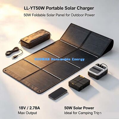 50W leichte Klappsolarzelle, Außensolarladegerät für Notfallversorgung von Wohnmobilfahrzeugen