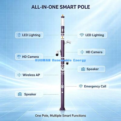 Outdoor LED Smart Pole mit Kamera, WLAN, SOS und öffentlicher Beleuchtung