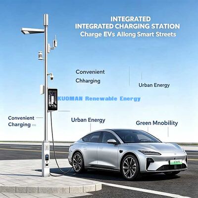 Intelligente Stadtlaterne, Intelligenter Laternenpfahl mit CCTV-Kamera, WLAN-Hotspot und EV-Ladestation