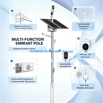 Gigabit-Wireless CPE Solar-Smart Pole mit langer Reichweite 10-15 km Übertragung, Outdoor WiFi Hotspot
