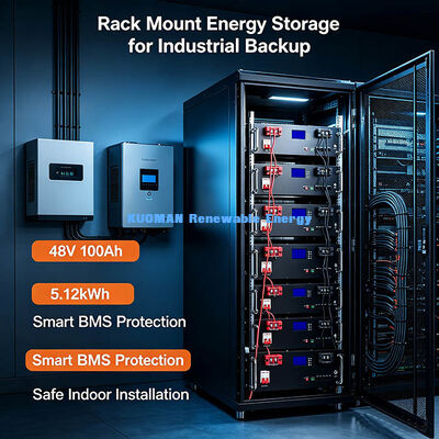 5120Wh Rack-Mount Solarbatterie 48V 100Ah, Max 15 Einheiten Parallel erweiterbare Energiespeicher