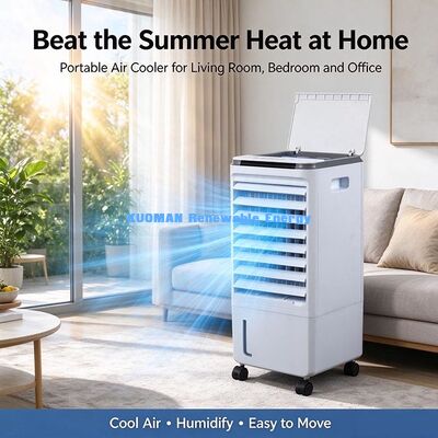 Energy Efficient Evaporative Cooling Fan, 80W Low Consumption Portable Air Cooler 7L Tank
