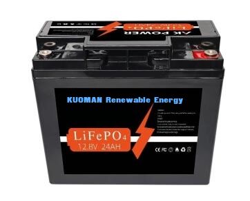 12V 24Ah LiFePO4-Akku mit 307,2 Wh Energie und ABS-Gehäusematerial für Tiefzyklus-Anwendungen