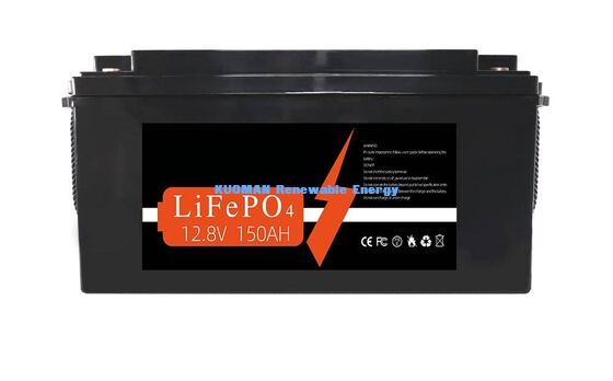 KM-Batterie 1920Wh 12V 150Ah Lithium-Batterie Tiefenzyklus mit 8000 Zyklen für Energiespeicher und RV / Gabelstapler / Golfwagen / Yacht Power