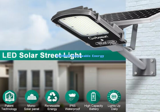 IP65 Wasserdichte 300W-500W Split-Solarstraßenlaterne mit LiFePO4-Akku und Solarpanel