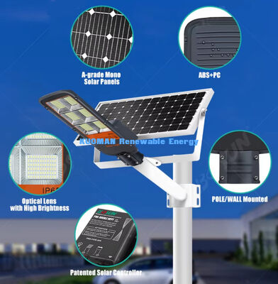 Doppelarmige wasserdichte Solarkennleuchte 100W-500W Kundenspezifische Solar-LED-Leuchte für Garten und Straße