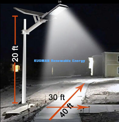 IP65 Wasserdichte Solar LED Straßenleuchte 100-500W Anpassbar mit 2700-6000K CCT für Garten- und Straßenbeleuchtung