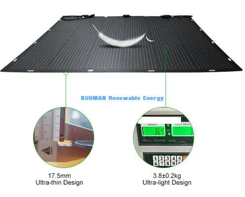 100W IP68 Wasserdicht 360° Biegsames Flexibles Solarpanel für Dächer und Boote mit FCC-Zertifizierung