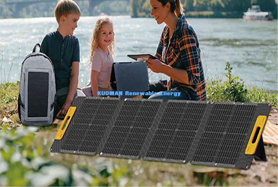 55W Leichter wetterfester Solarladegerät - Tragbares Solarpanel zum Rucksackwandern und Trekking