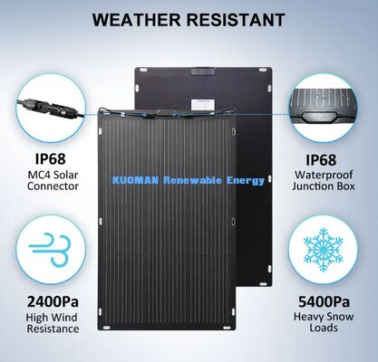 Thin Film 30 Watt Flexible Solar Panel ETFE For Adventures / Mountain Climbing