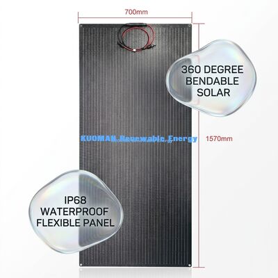 200 Watt Monocrystalline Silizium Flexible Solar Panel mit IP67 Wasserdichtem Kohlenstofffaser Design