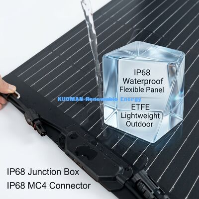 50 Watt monokristallines flexibles Solarpaneel mit leicht zu schälenden und klebenden Klebstoffrücken für Rucksäcke und 12V-Batterien