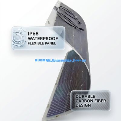 IP67 Wasserdicht 200W Leistung 360° biegbares flexibles bifaziales Solarpanel für Wohnmobile, Zuhause und Reisen