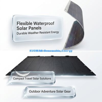 IP67 Wasserdicht 200W Leistung 360° biegbares flexibles bifaziales Solarpanel für Wohnmobile, Zuhause und Reisen