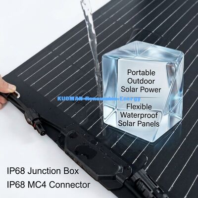 50 Watt monokristallines flexibles Solarpaneel mit leicht zu schälenden und klebenden Klebstoffrücken für Rucksäcke und 12V-Batterien