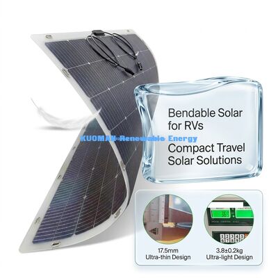 IP67 Wasserdicht 200W Leistung 360° biegbares flexibles bifaziales Solarpanel für Wohnmobile, Zuhause und Reisen