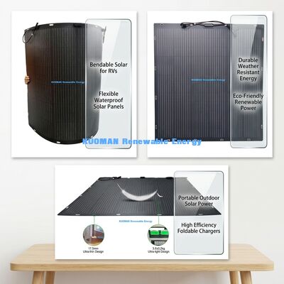 100W IP68 Wasserdicht 360° Biegsames Flexibles Solarpanel für Dächer und Boote mit FCC-Zertifizierung