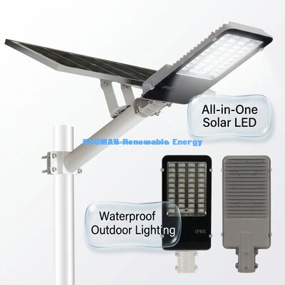 IP65 Wasserdichte Solar LED Straßenleuchte 100-500W Anpassbar mit 2700-6000K CCT für Garten- und Straßenbeleuchtung
