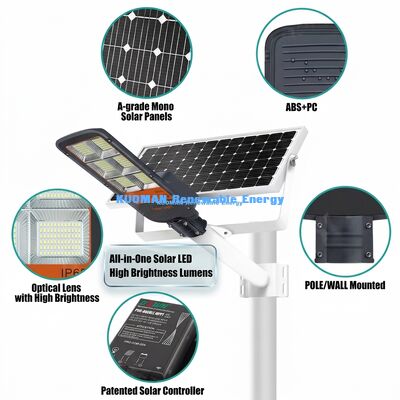 Doppelarmige wasserdichte Solarkennleuchte 100W-500W Kundenspezifische Solar-LED-Leuchte für Garten und Straße