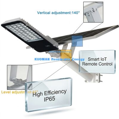 IP65 Wasserdichte Solar LED Straßenleuchte 100-500W Anpassbar mit 2700-6000K CCT für Garten- und Straßenbeleuchtung