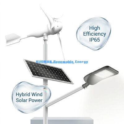 Solar Wind Hybrid LED Straßenlicht IP65 Wasserdicht mit 12 Stunden*365 Tagen Arbeitszeit und 100W 150W 200W Leistungsoptionen
