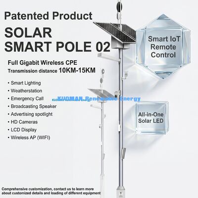 Intelligenter Solarstraßenlaternenmast mit LCD-Display, Fernbedienung und 50.000 Stunden Lebensdauer